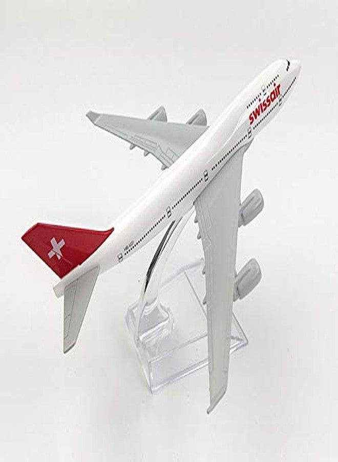 سايج سكوير نموذج طائرة بوينغ 747-357 (M) من الخطوط الجوية السويسرية بمقياس 1:300 من سيج سكوير، نموذج معدني عالي التفاصيل لمجموعة نماذج الطائرات التذكارية - Image 3